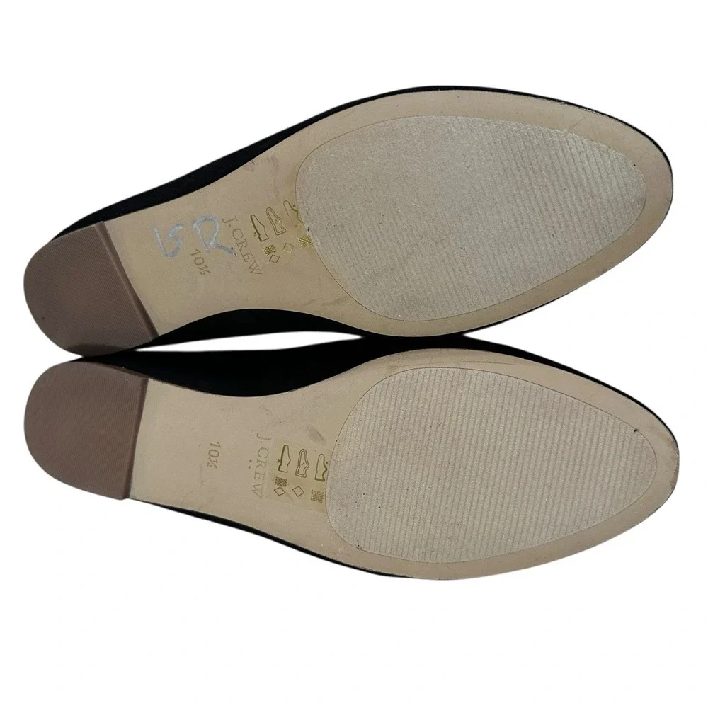 J Crew Cora Faux Suede Tassel Preppy Slip On Ballet Flats Loafers Women's 10.5 M